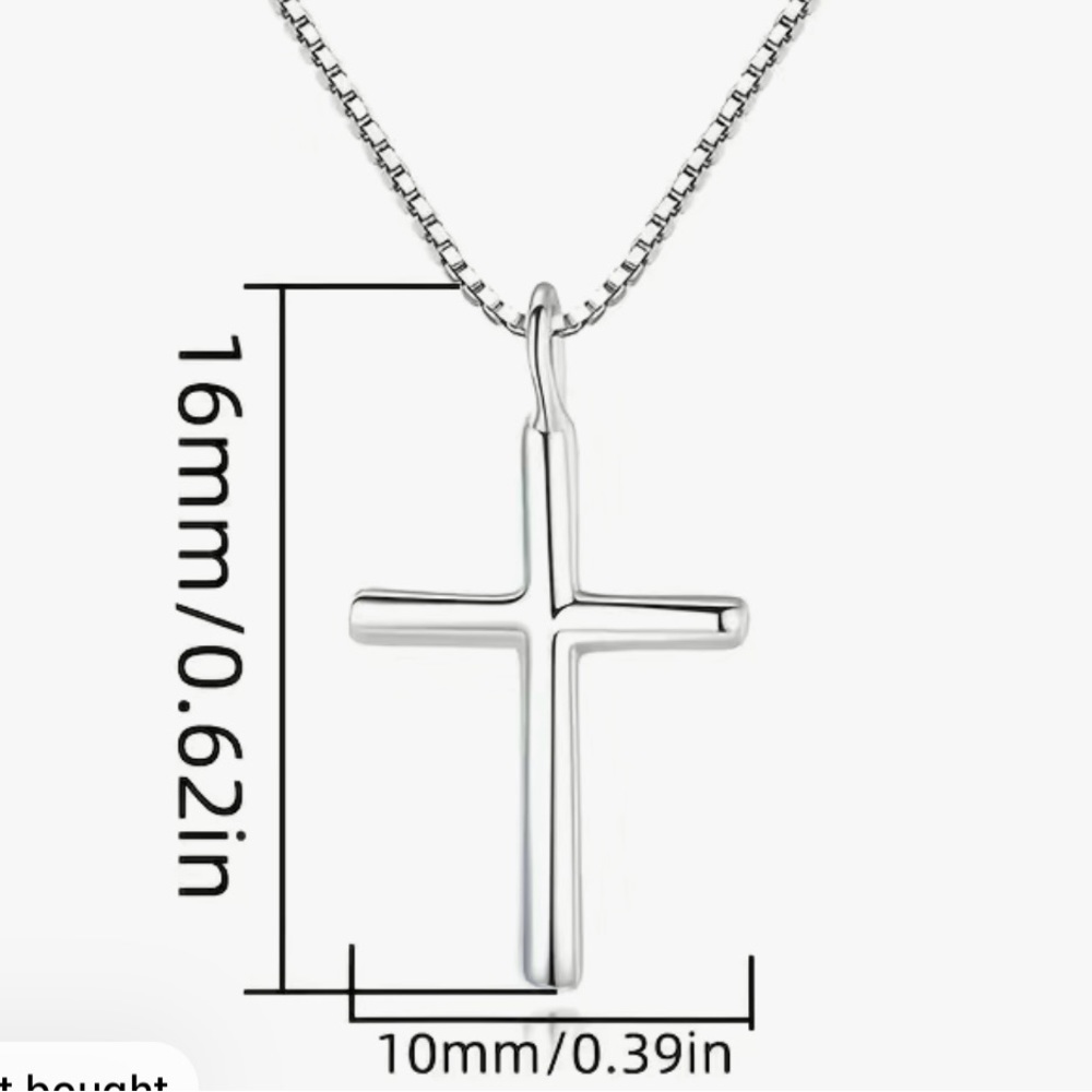Sterling Silver Chain And Cross. Cross Is A Little Bigger Than 1/2 Inch